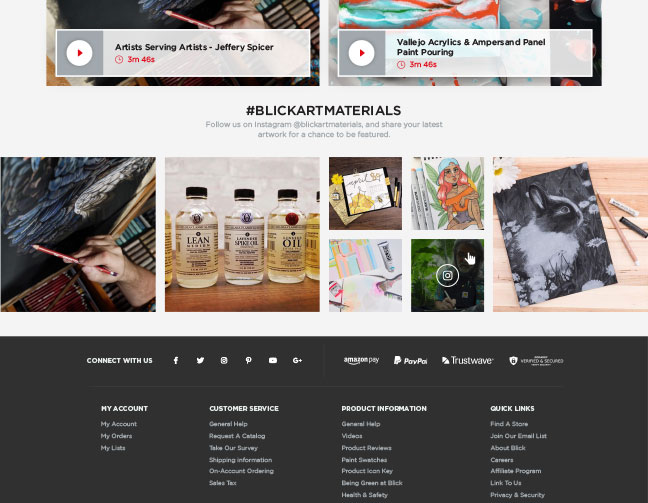 Blick Homepage Instagram