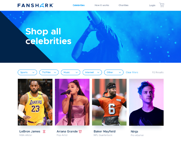 Fanshark Celebrities Page